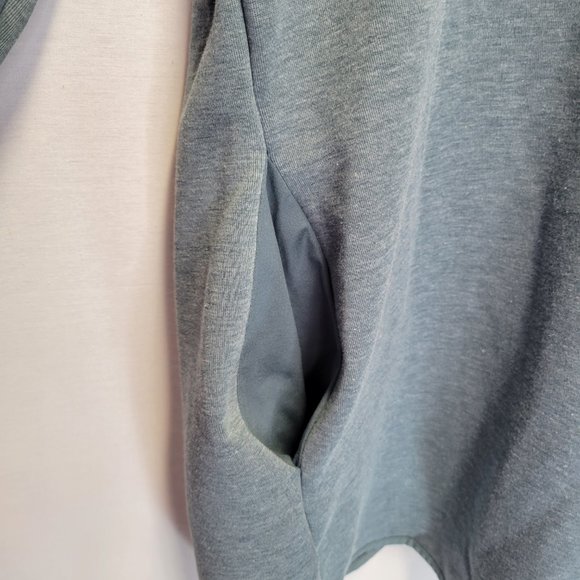 Nike Women's Small Pullover Sweatshirt Blue Wrap Front Pockets Double Cuff - Picture 3 of 8